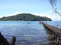 The resort's private pier at Bang Boa Bay