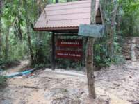 Marker for the amazing waterfall on Ko Kood