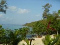 View of the beach from the restaurant