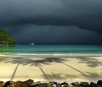 Sunshine and dark clouds during the rainseason on Ko Kood